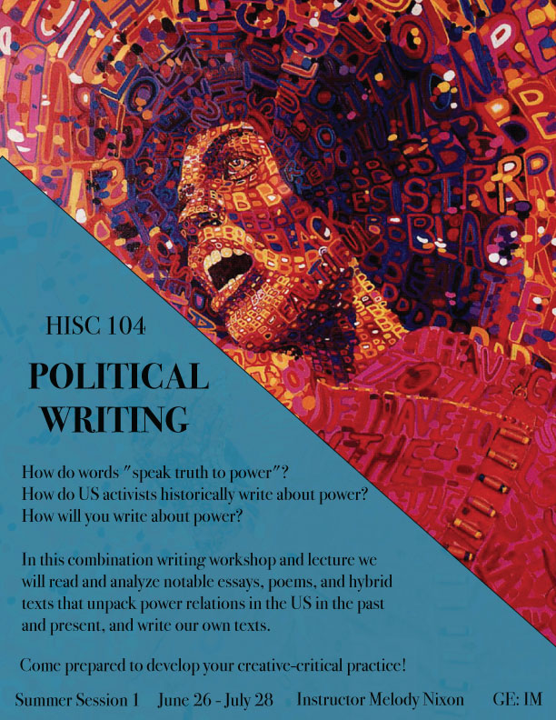HISC 104: Political Writing Flyer