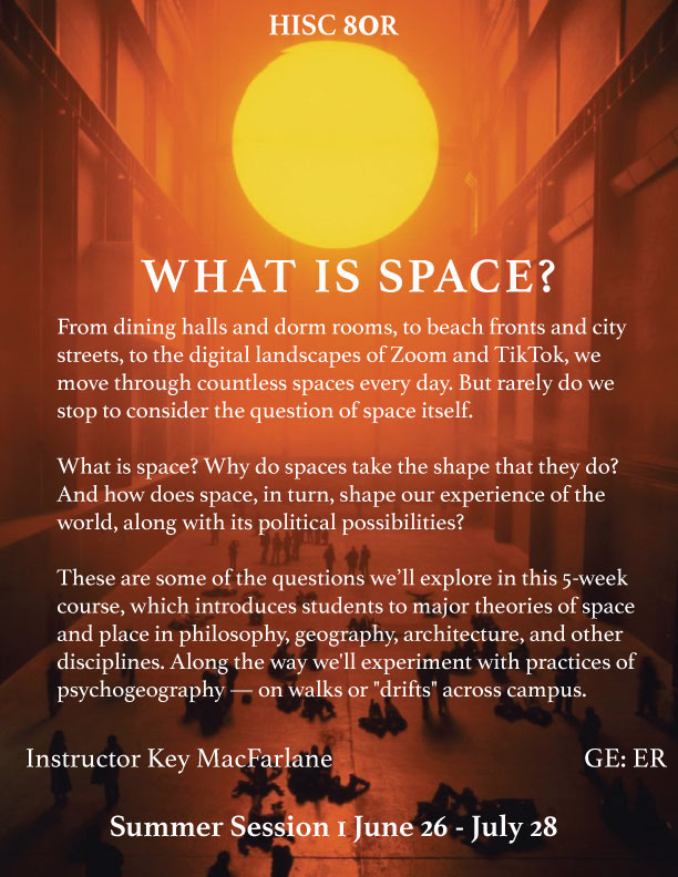 HISC 80R: What is Space? Flyer